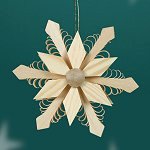 12 Point Snowflake<br>Shaved Wood Ornament